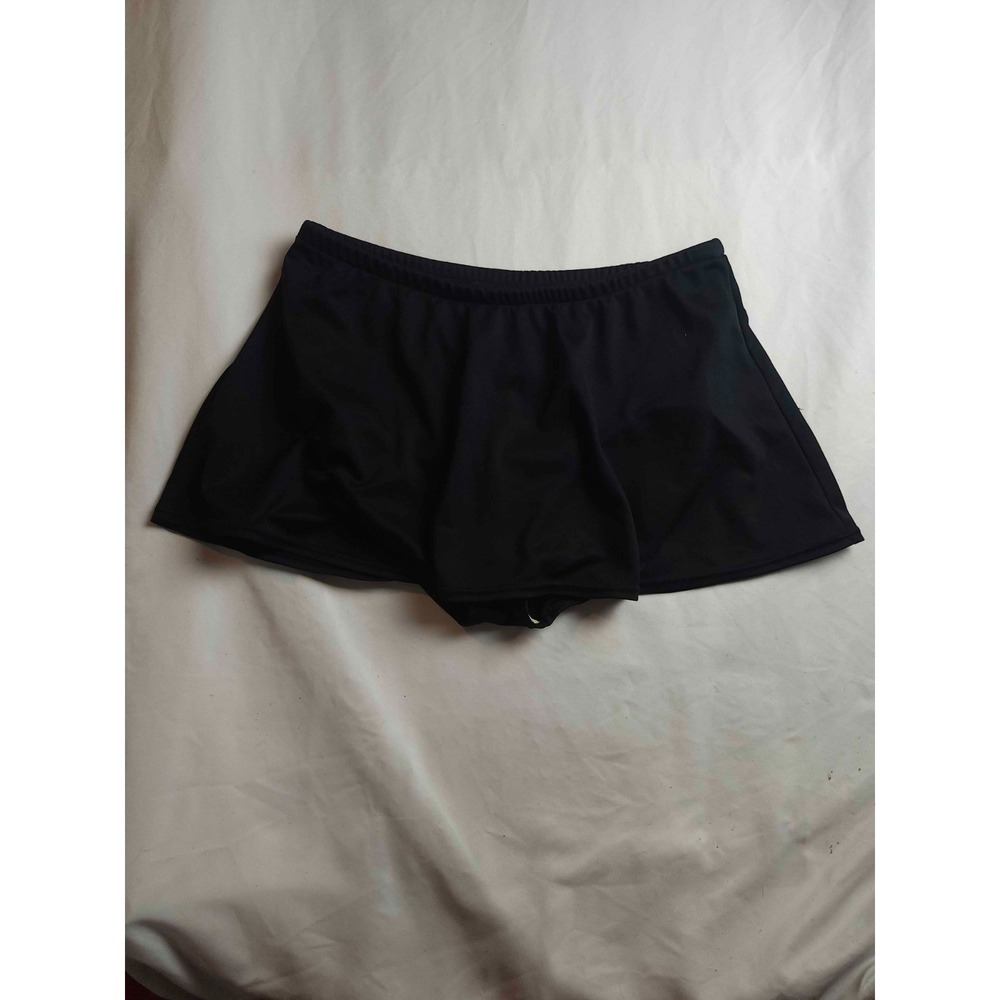 White Stag Swim Skirt Womens Size 1X/16W‎ Black Skort Bottom Bikini Swimsuit